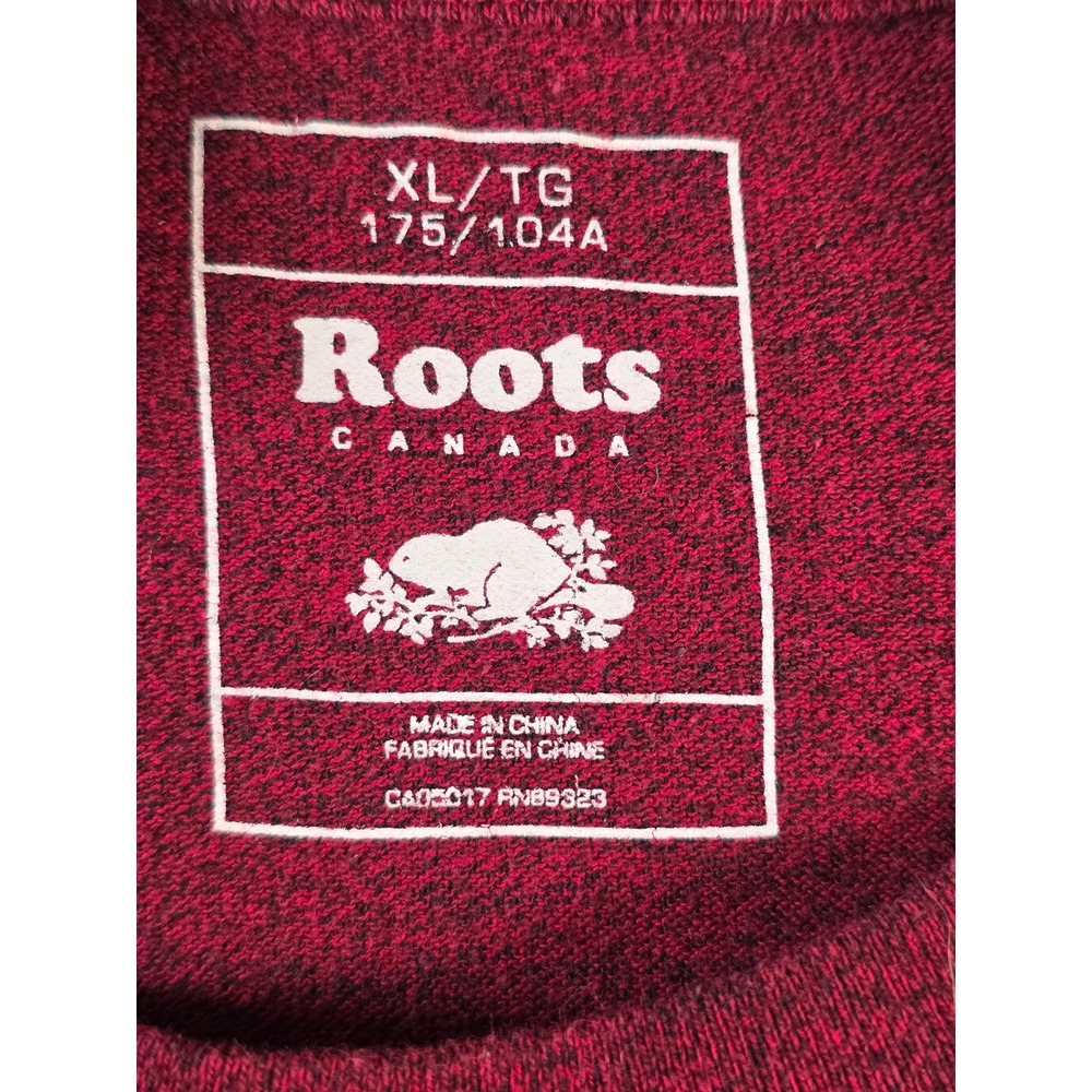 Roots Long Sleeve Hockey Graphic Tee XL Burgundy Athleisure Canada - Picture 4 of 6